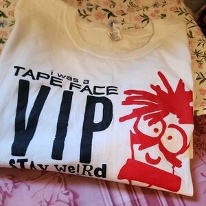 Tape Face White and Red Graphic Tee